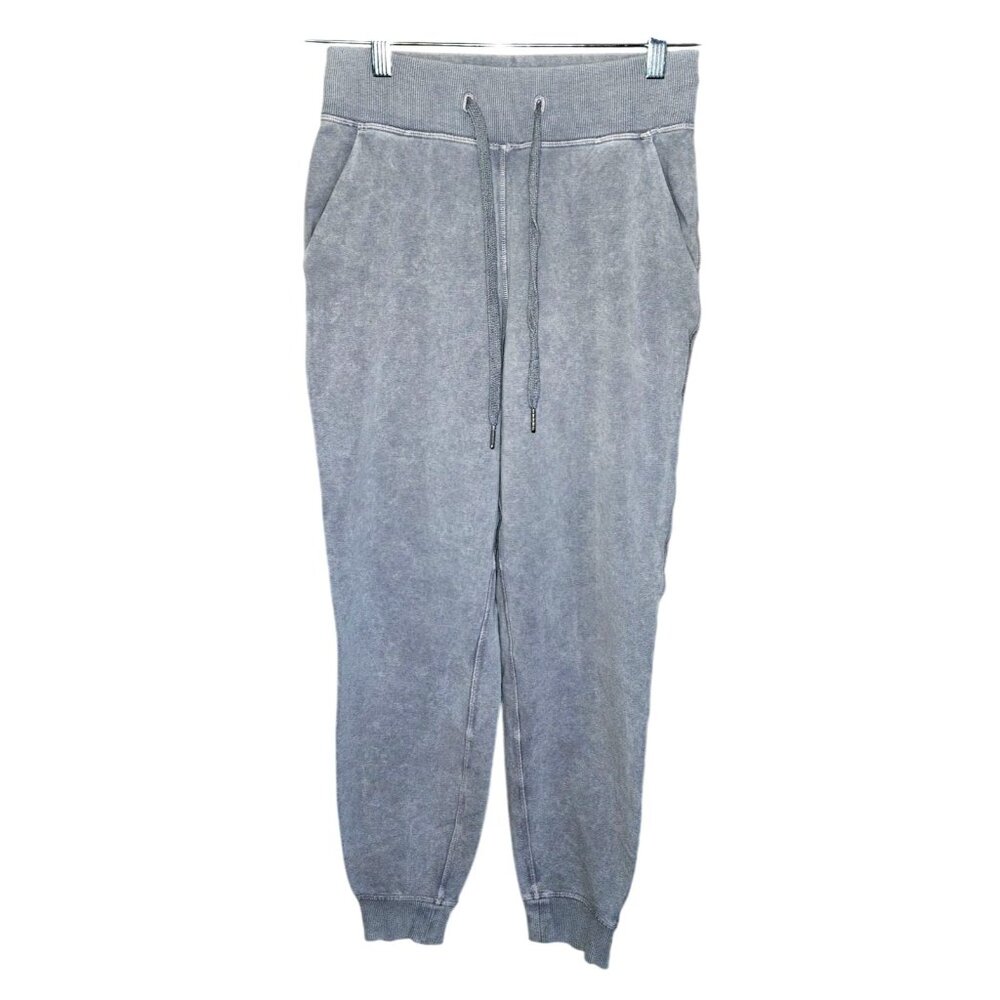 Lululemon Loop Back Joggers Size 4 Acid Rubber Dye Magnum Gray Casual Athleisure